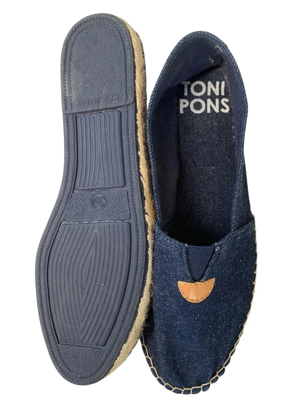 Toni Pons Denim Espadrilles Handstitched Slip On Flats EU 39 US 8